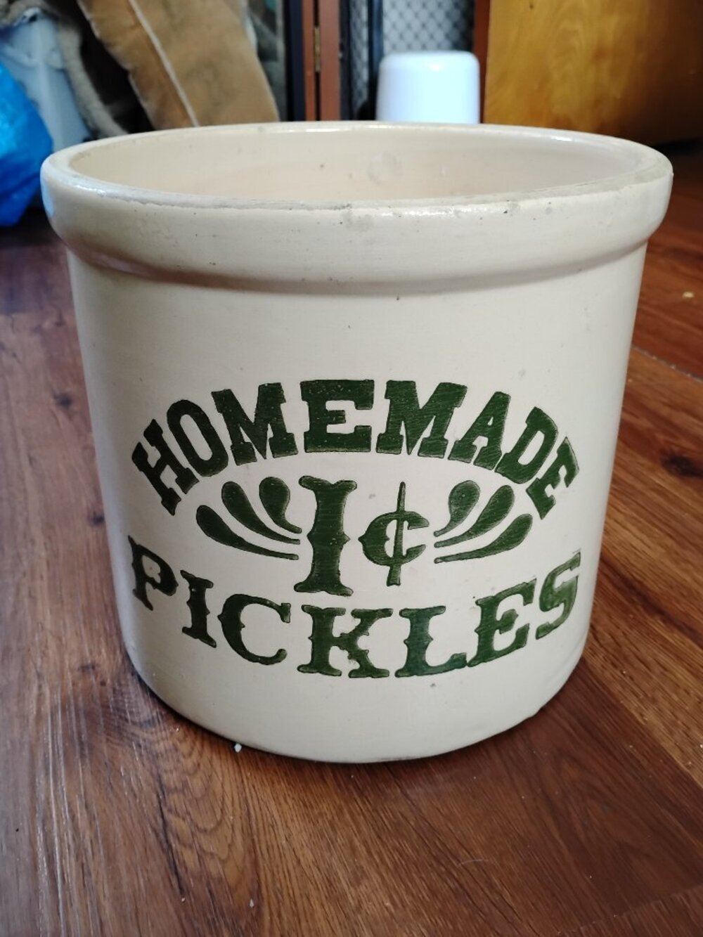 Vintage Corona Stoneware Crock Homemade Pickles 2 GAL Friends